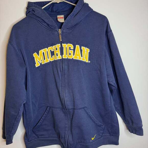 Nike Tops - Nike Michigan women’s XL Blue Full Zip Front Hoodie game day college sportswear